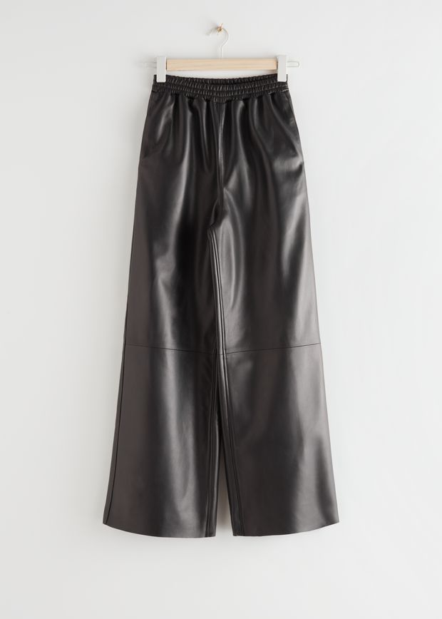 Wide Leather Trousers