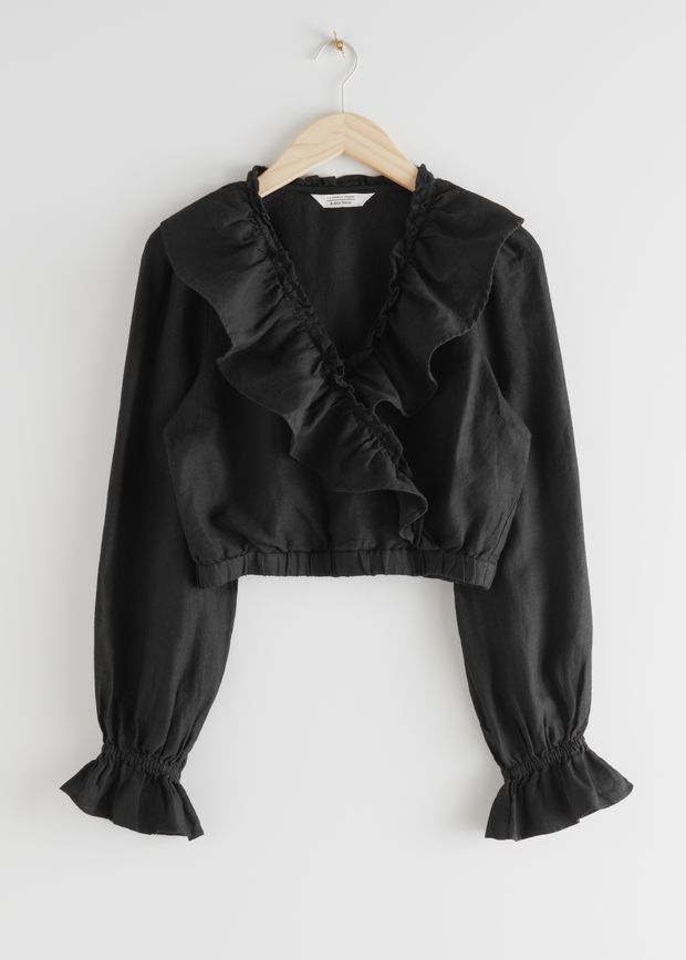 Linen Ruffle Top