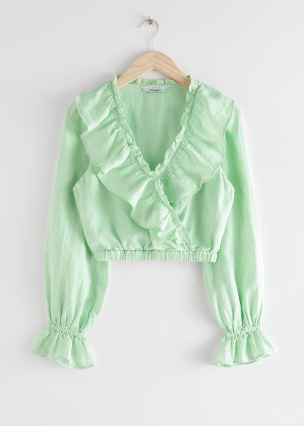 Linen Ruffle Top