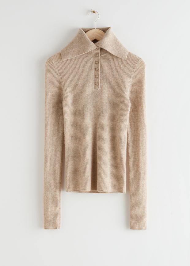 High Collar Knit Jumper