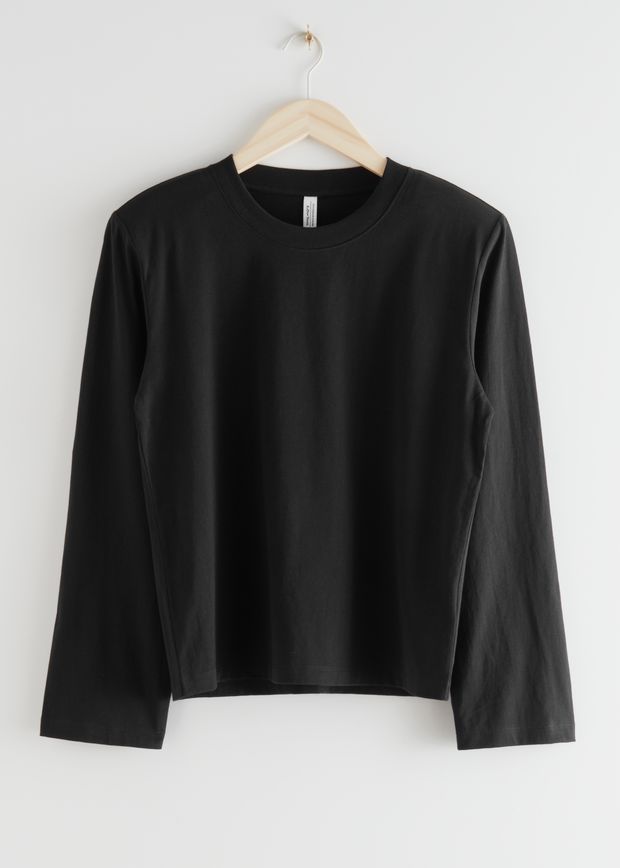 Relaxed Padded Shoulder Top