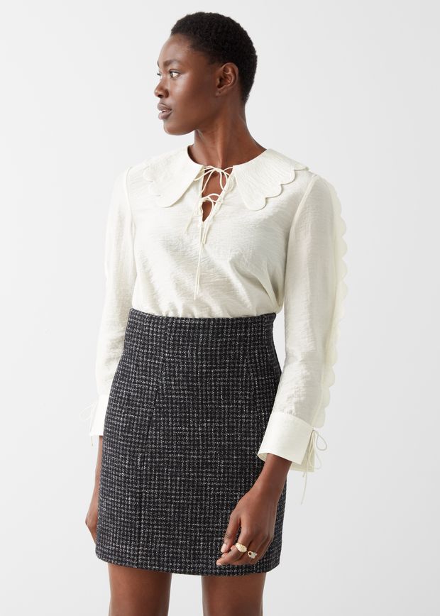 Wool Blend Mini Skirt