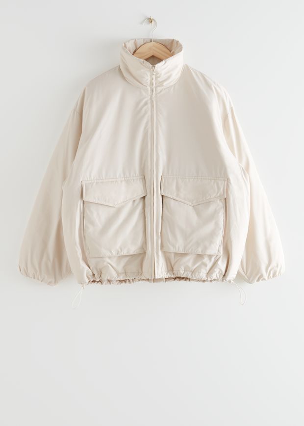 Boxy Padded High Collar Jacket