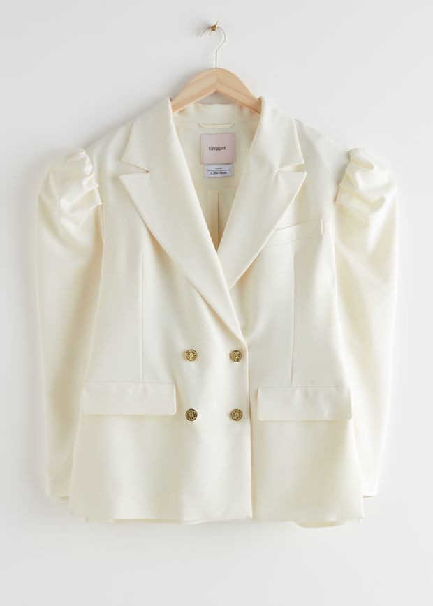 Zweireihiger Oversized-Blazer mit Schulterpolstern