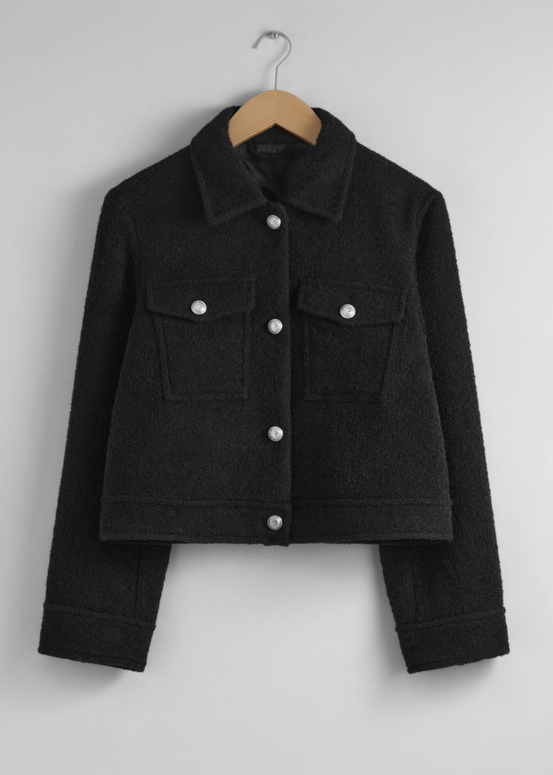 Buttoned Bouclé Jacket