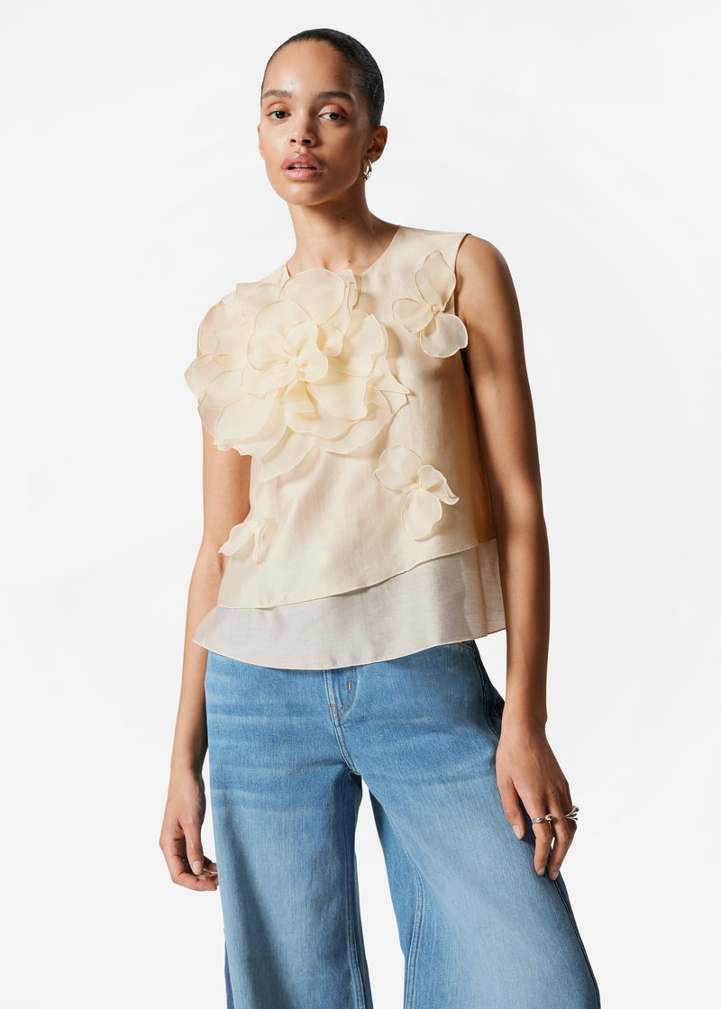 floral applique top
