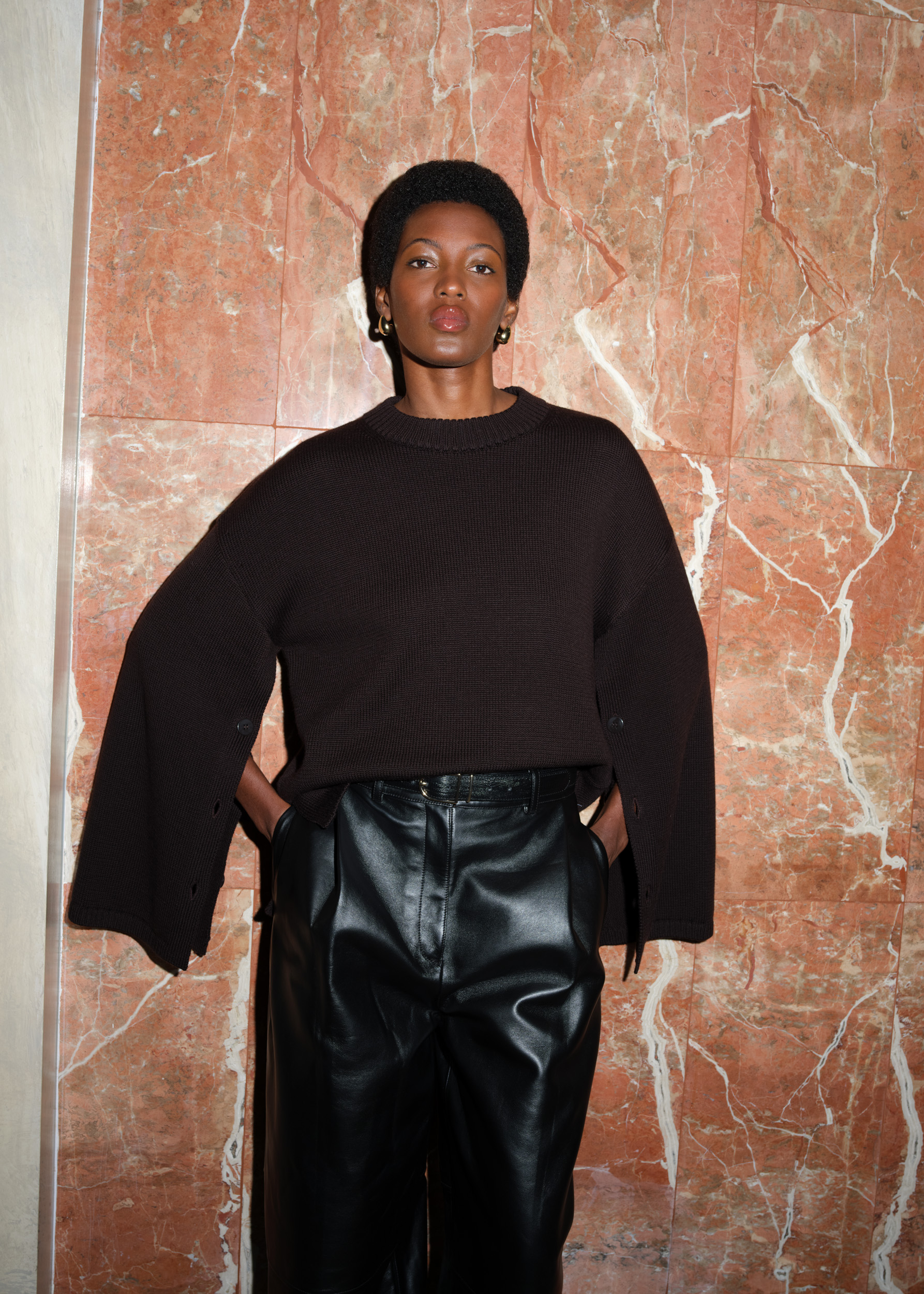 Button sleeve cardigan