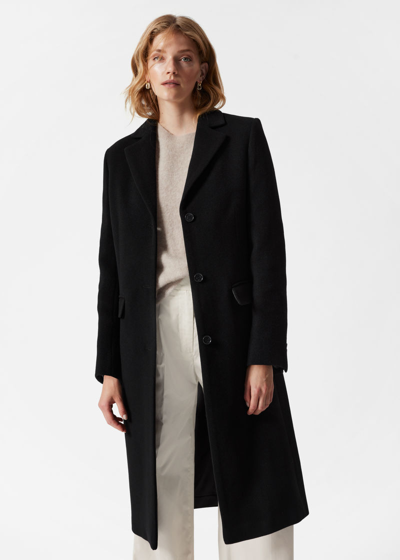 Single-Breasted Wool Coat