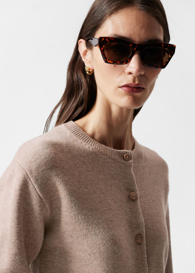 boxy merino wool cardigan