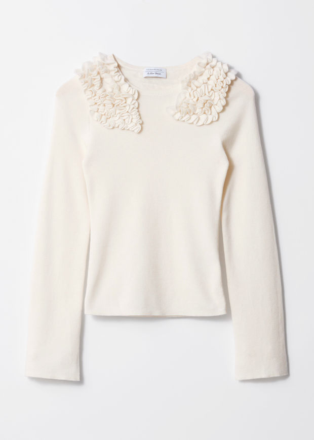 Ruffled Merino-Blend Top