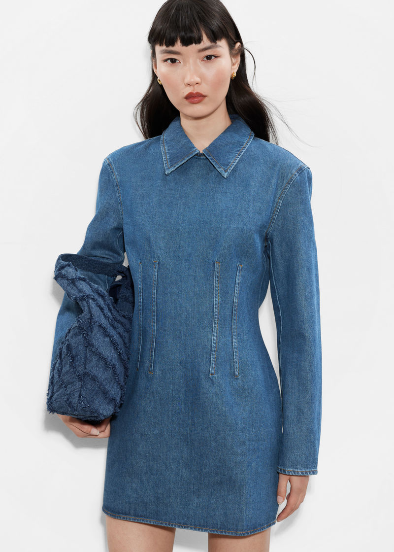 denim midi dress