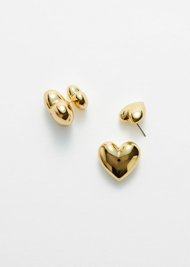 gold heart earrings