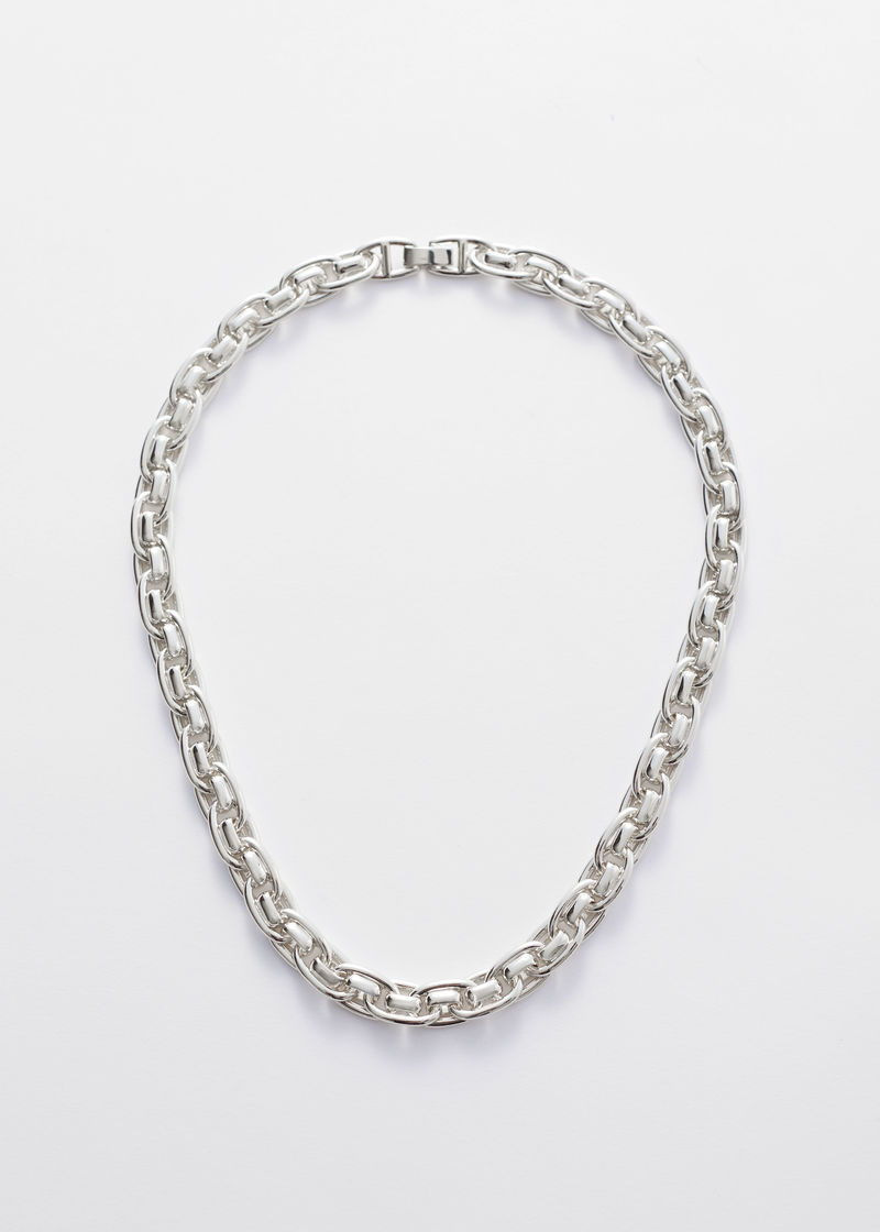 Silver cable chain necklace