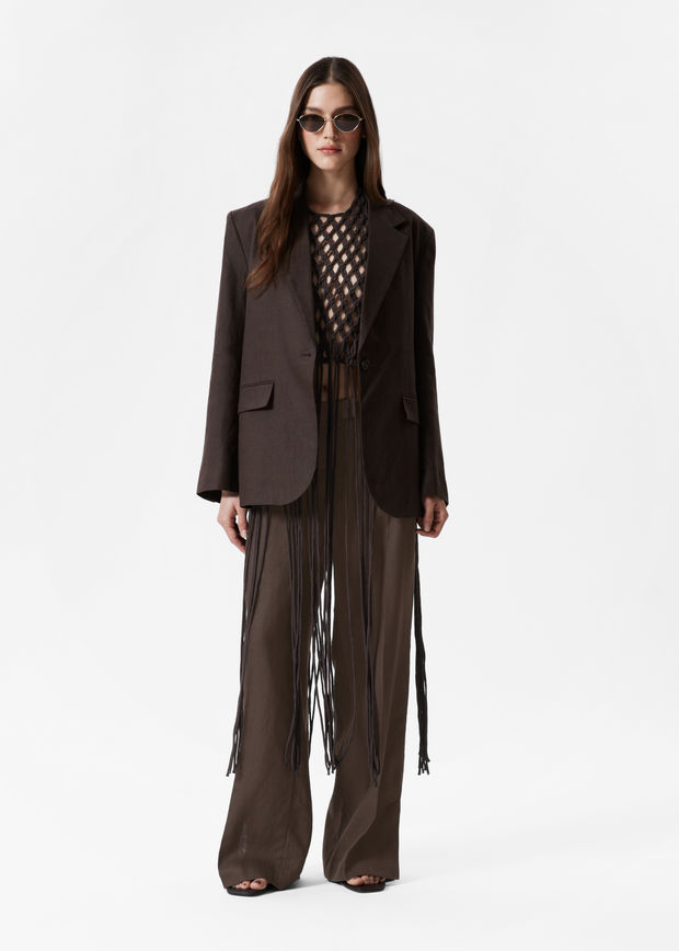 Single-Breasted Linen Blazer