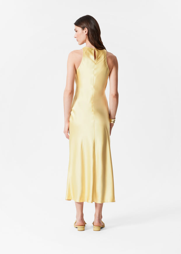 Sleeveless Satin Midi Dress