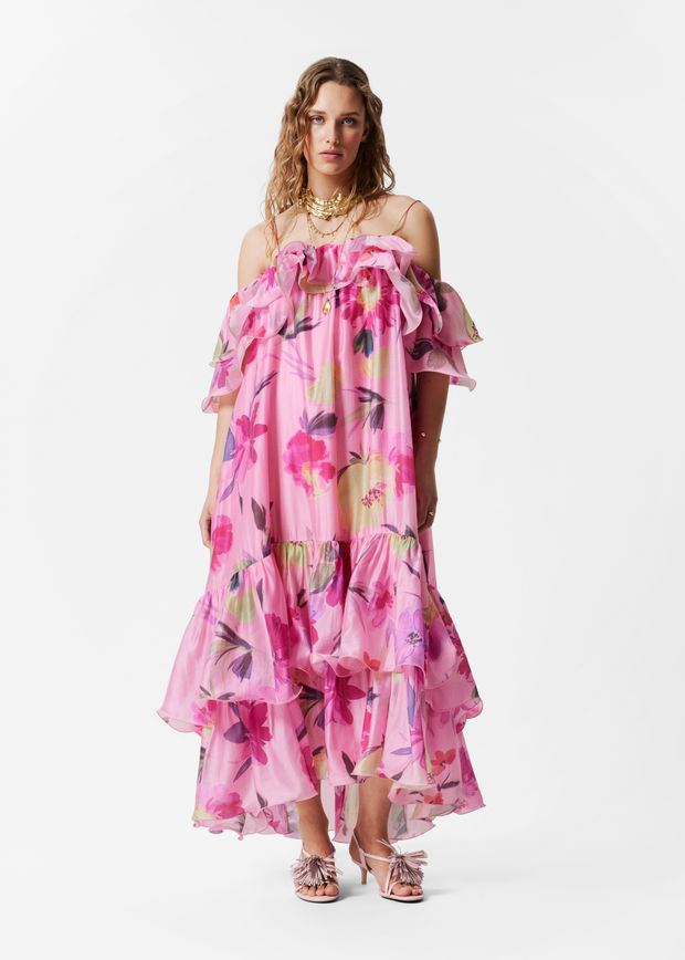 Off-Shoulder Ruffle Maxi Dress