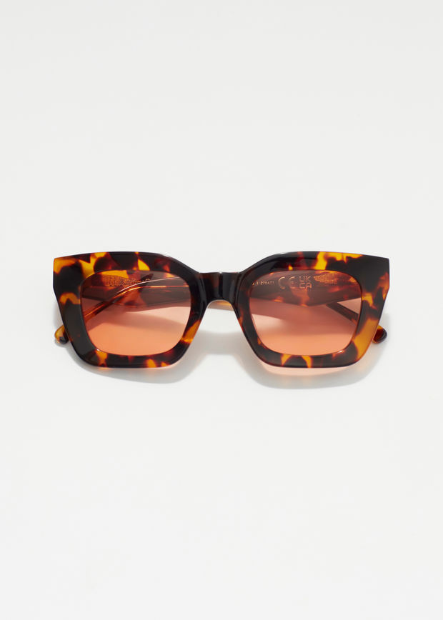Rectangular-Frame Acetate Sunglasses