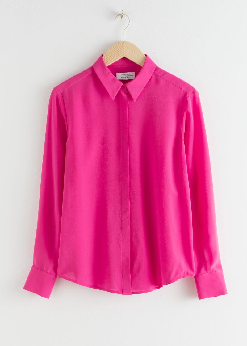 Straight Fit Silk Shirt