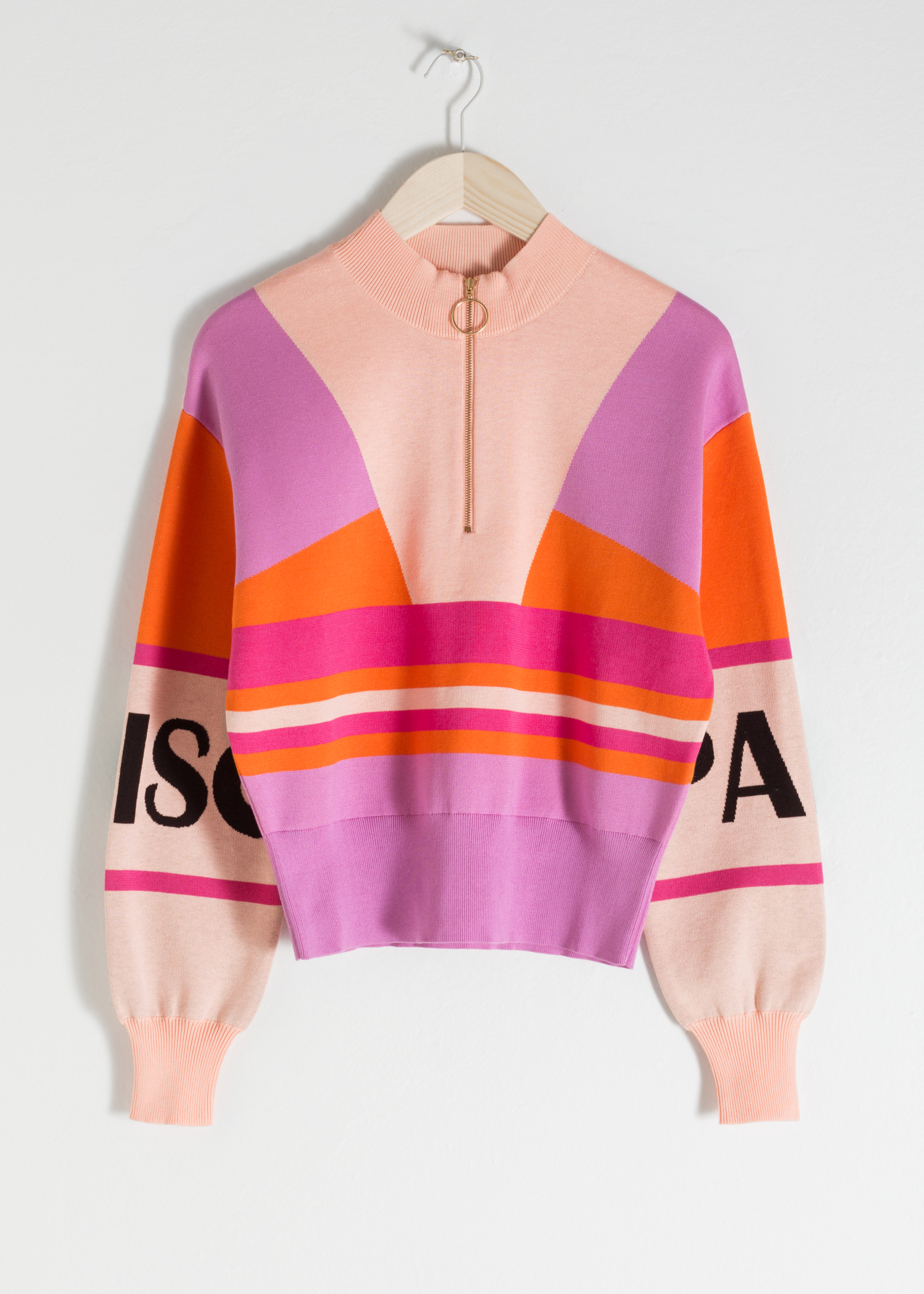Colour Block Zip Pullover