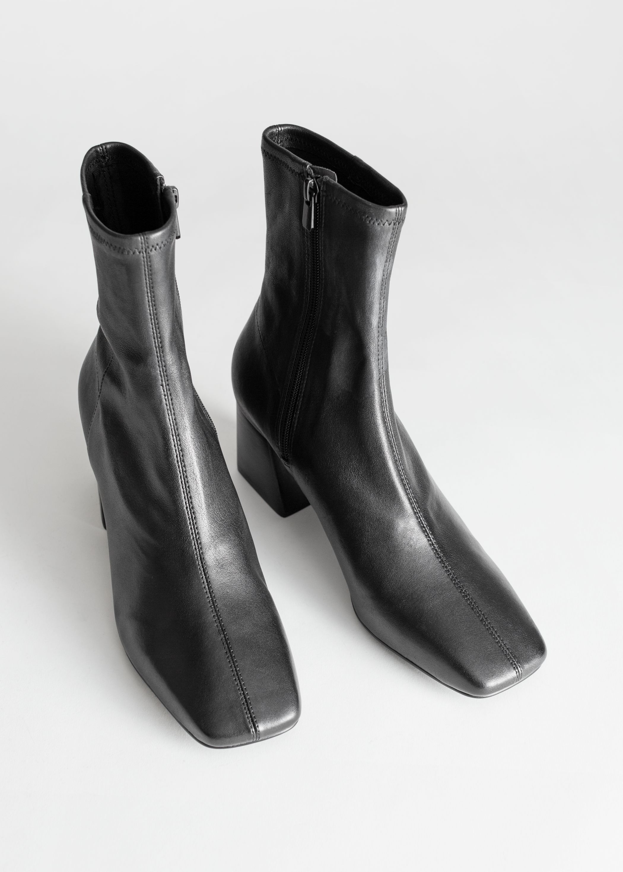 Square Toe Leather Boots