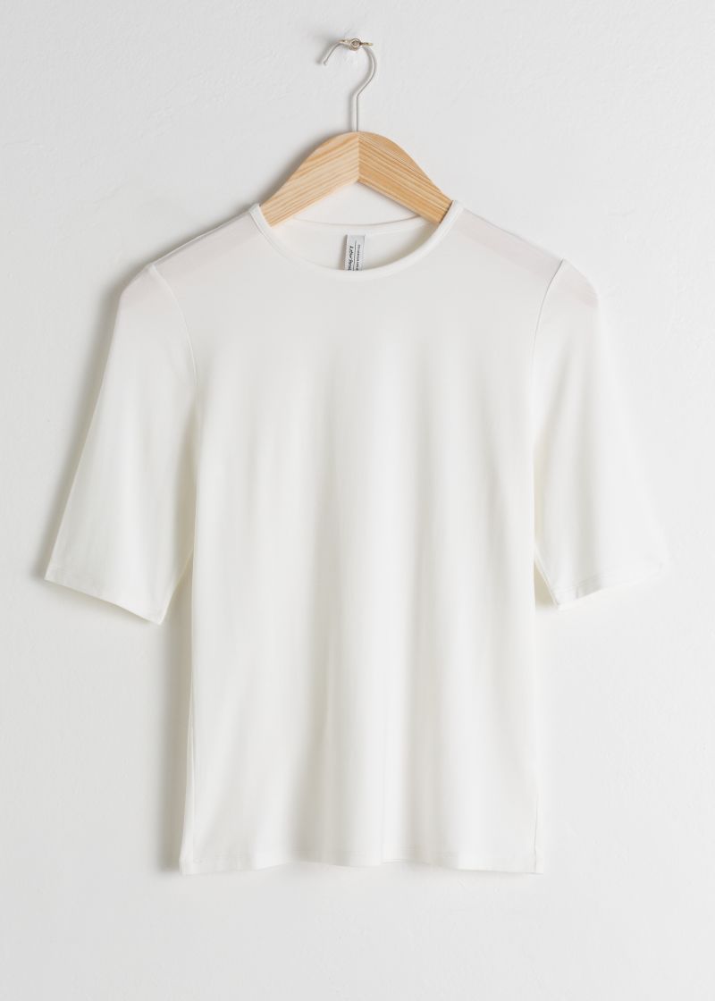 High Neck Fitted T-Shirt