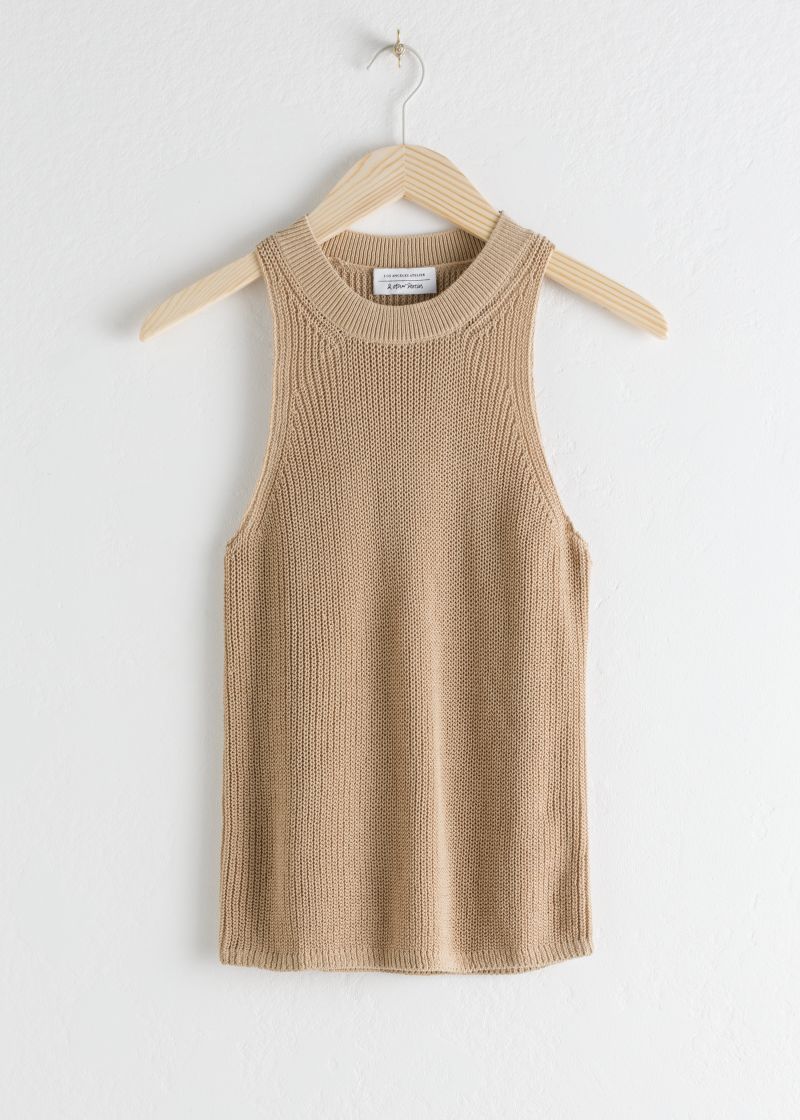 Cotton Blend Knit Tank Top