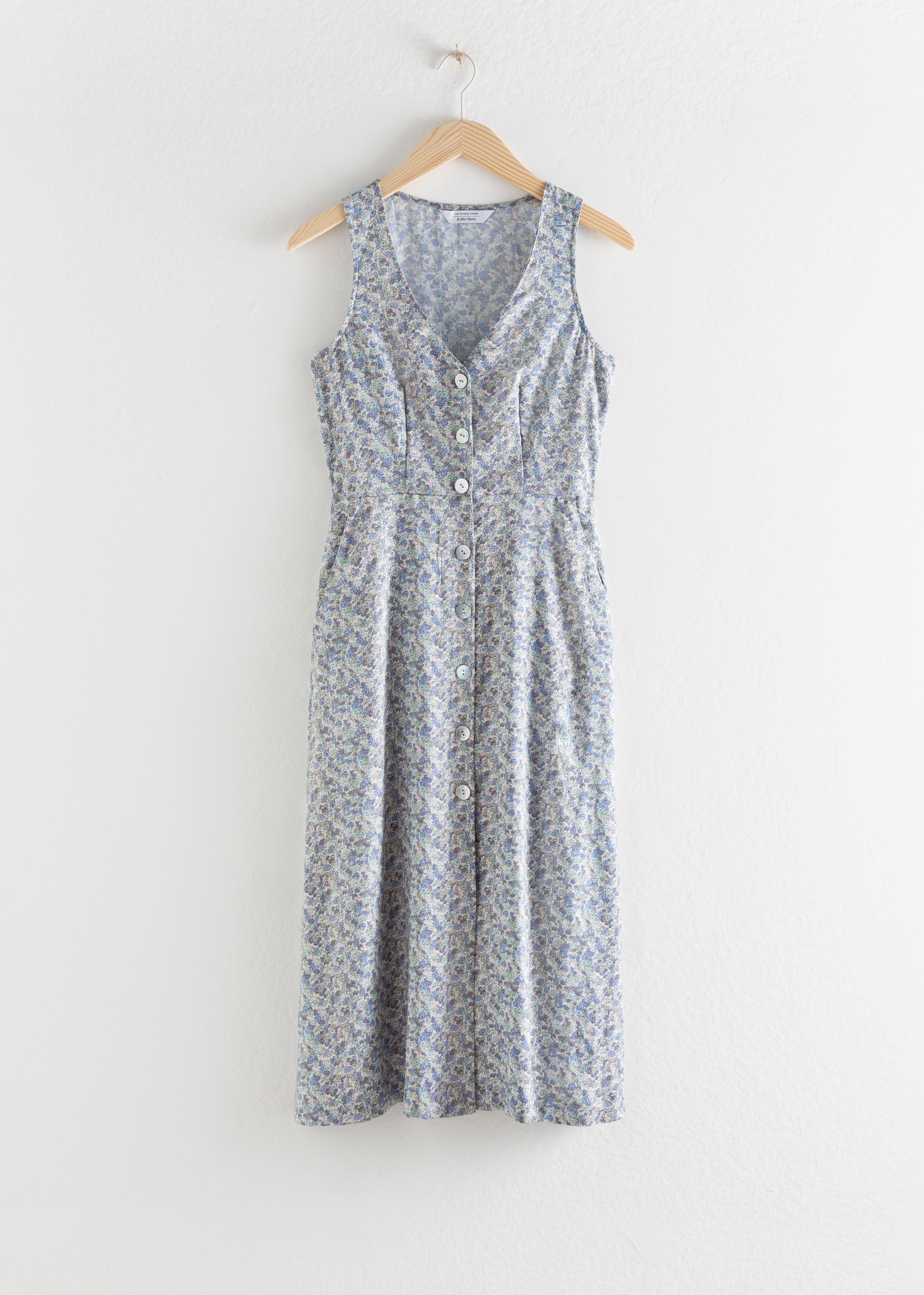 Sleeveless Button Up Midi Dress