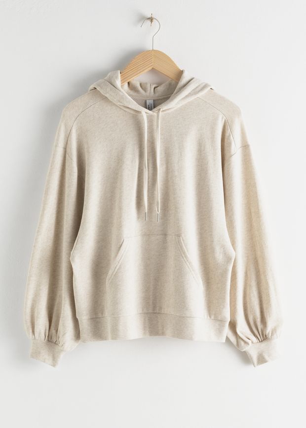 Puff Sleeve Hooded Sweatshirt