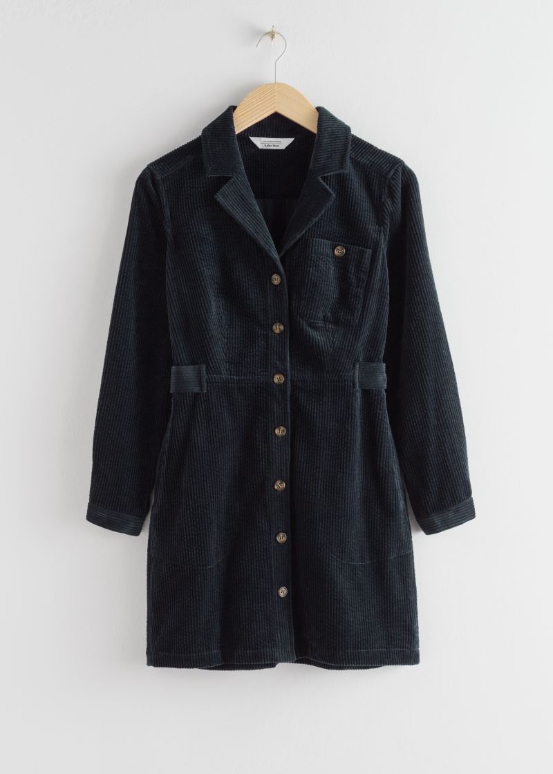 Corduroy Utility Mini Dress