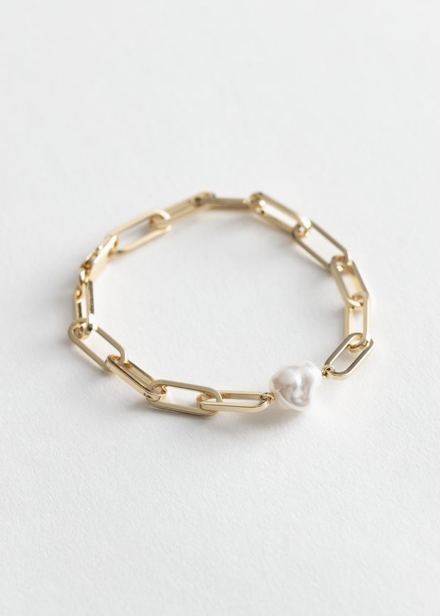 Pearl Pendant Chain Bracelet