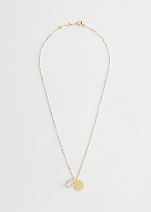 Duo Pendant Sterling Silver Chain Necklace