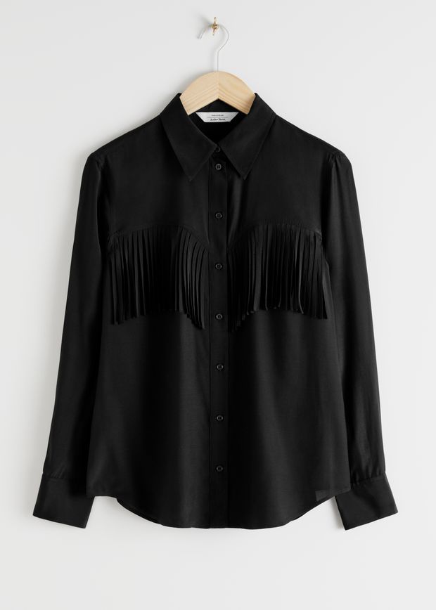 Button Up Fringe Shirt