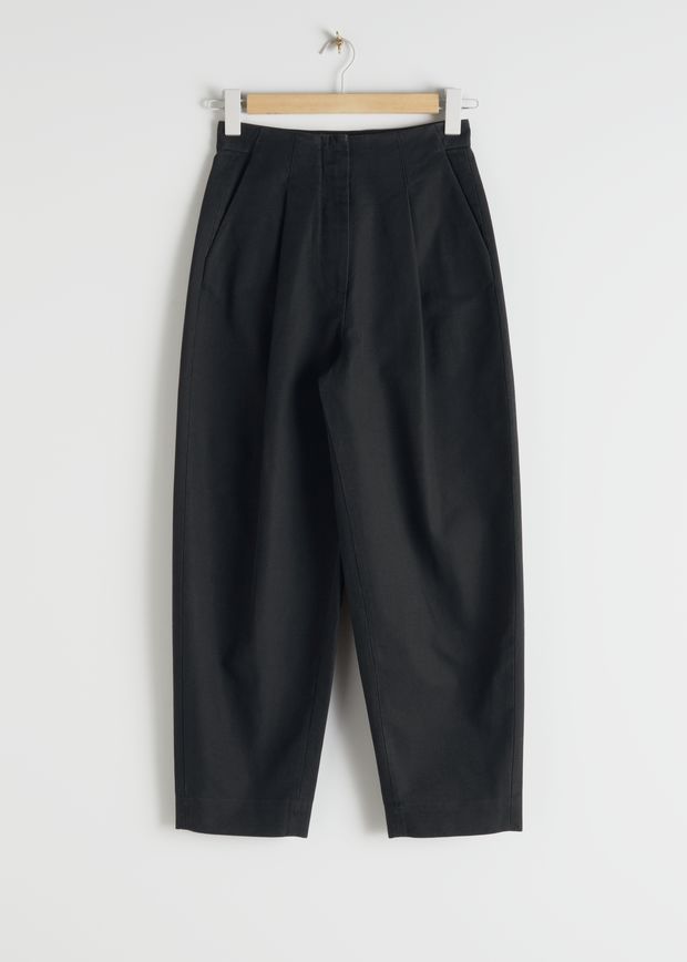 Wide Leg Cotton Chino Trousers