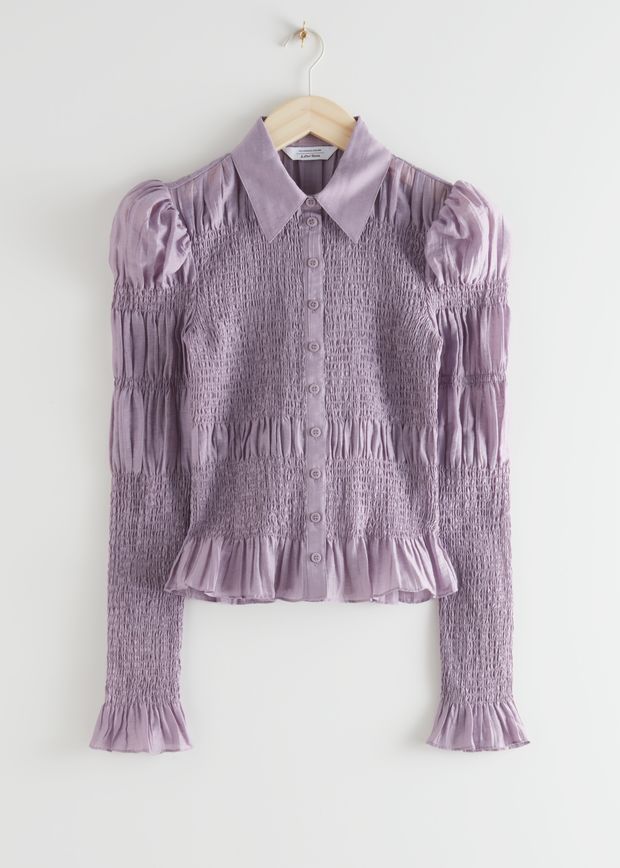 Fitted Smocked Shirt