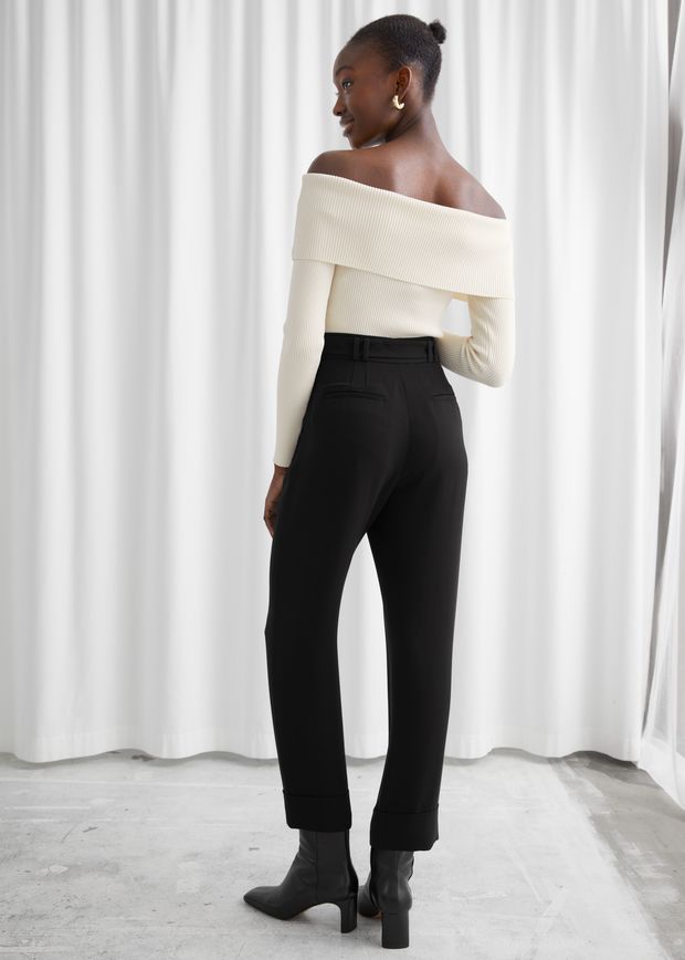 Belted High Waist Trousers
