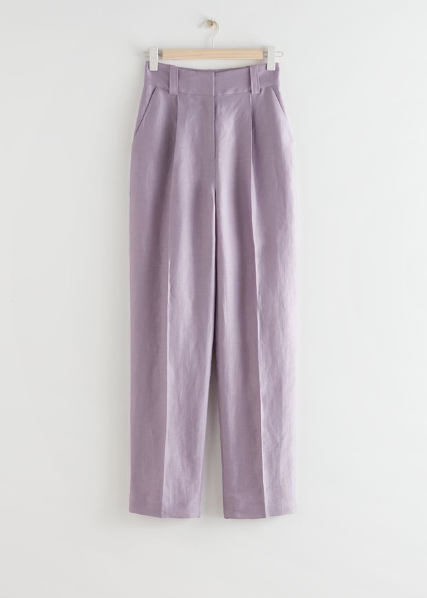 Weit geschnittene, elegante Hose aus Leinenmix