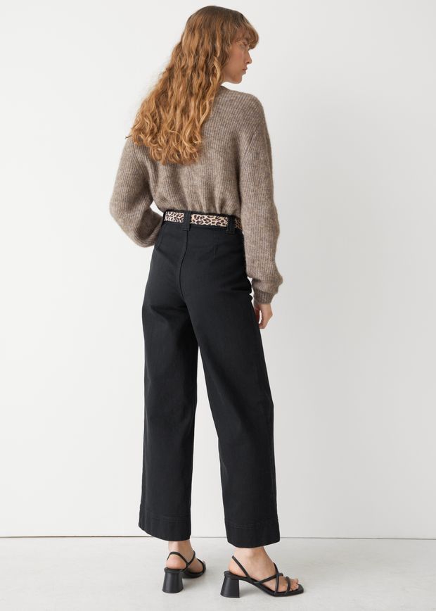 Flared Patch Pocket Jeans
