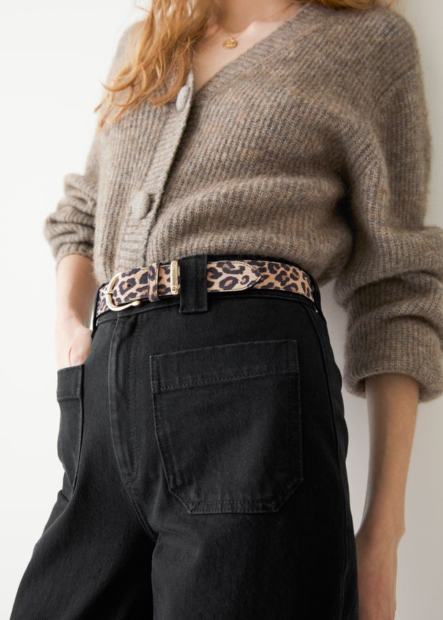 Flared Patch Pocket Jeans