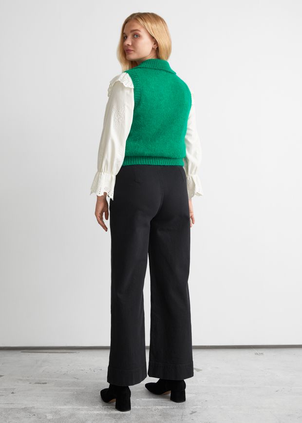 Flared Patch Pocket Jeans