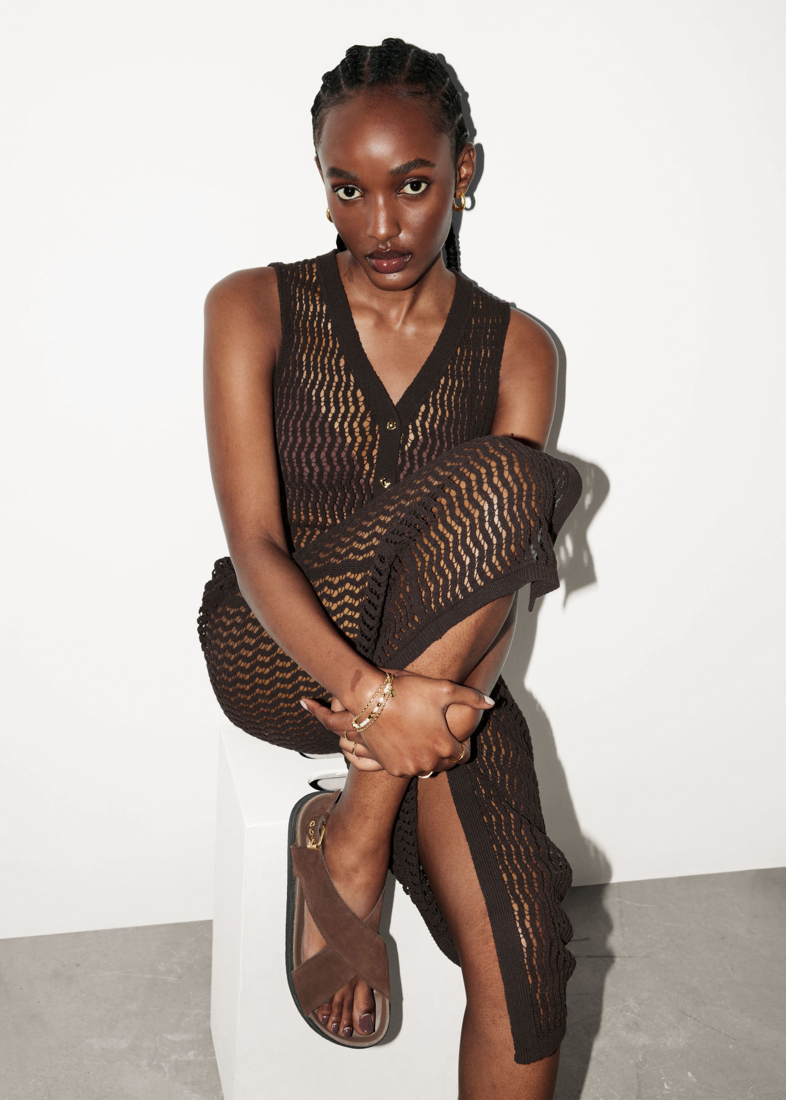 Chunky Leather Gladiator Sandals - Black - & Other Stories BE