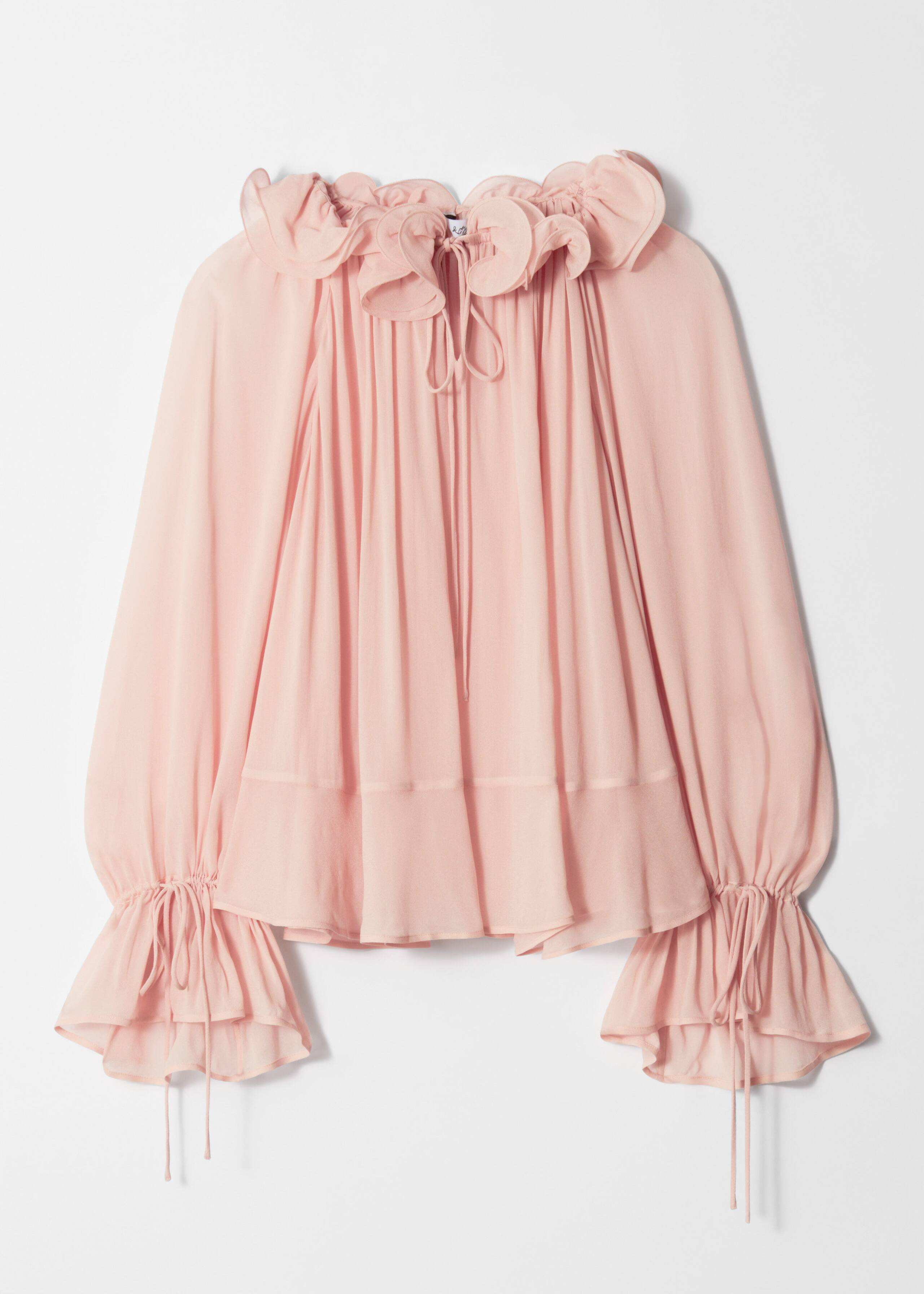 pink ruffle blouse