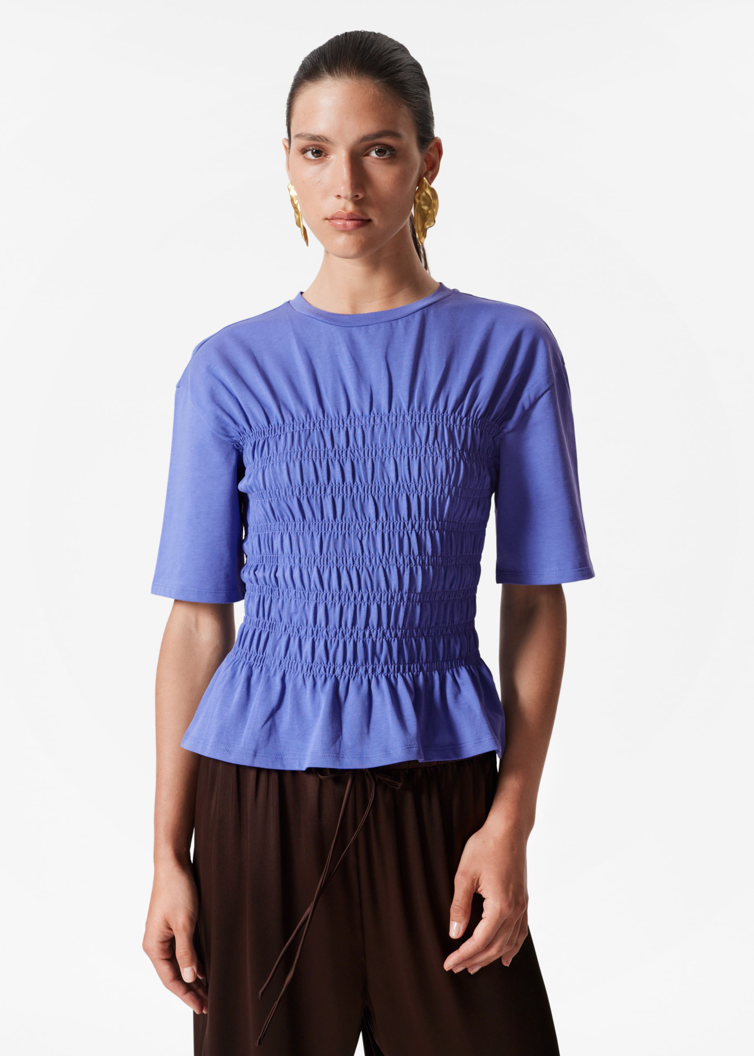 Metallic Jacquard Crop Top - Silver - & Other Stories NL
