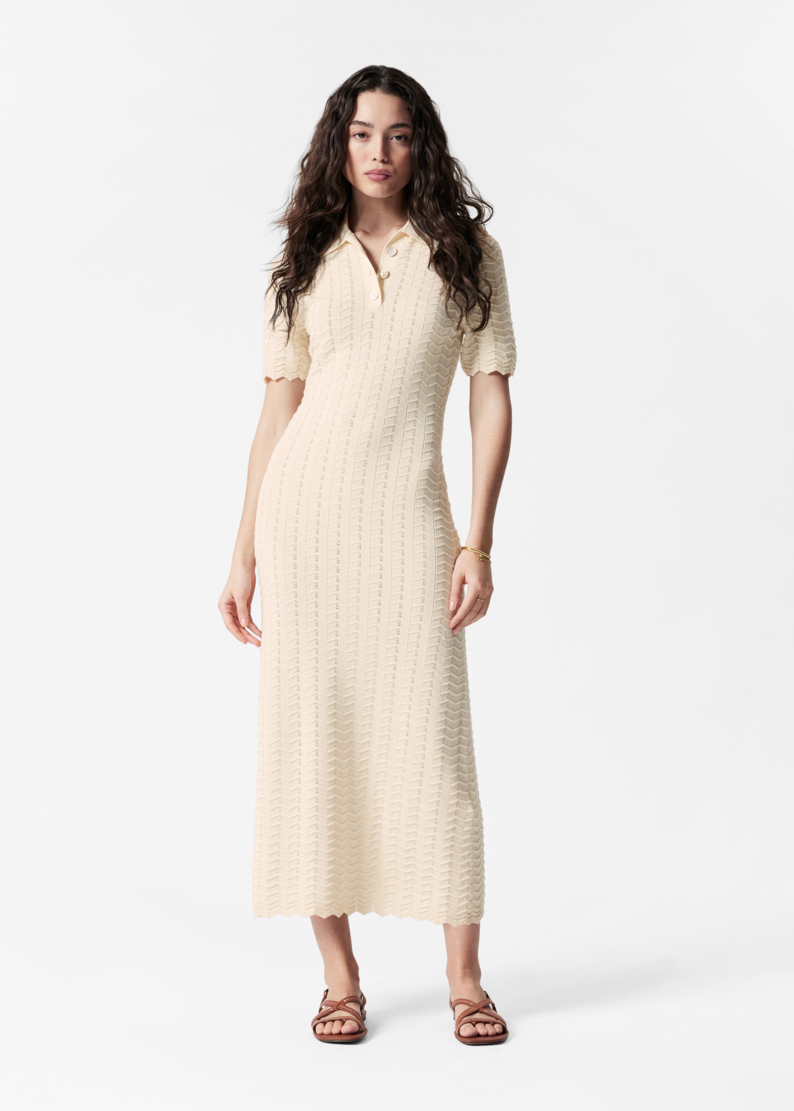 ◇LENINA◇ ETIENNE check midi skirt_BEIGE A-Line Midi Skirt - Beige - Midi skirts - & Other Stories GB